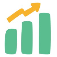 une icône de graphique de croissance une icône de graphique de croissance